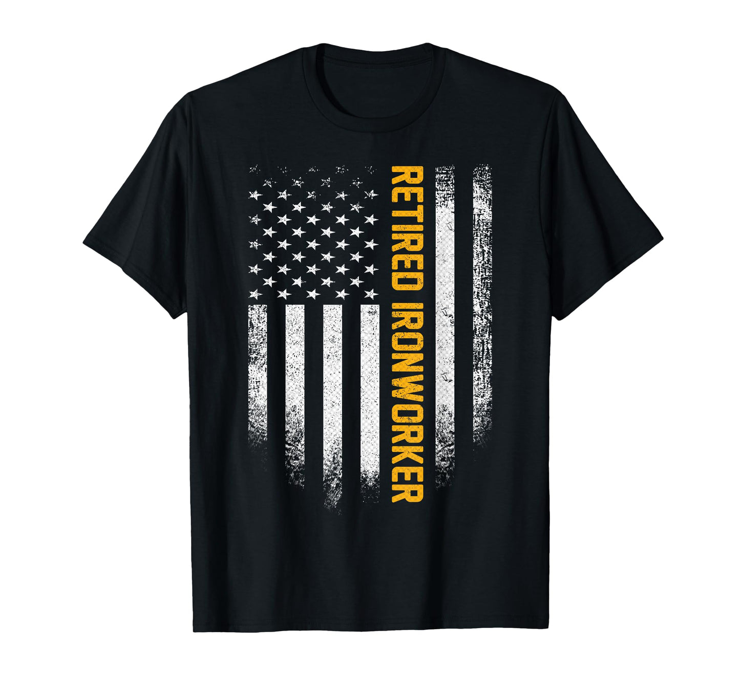 Vintage American Flag Retired Ironworker Funny Iron Worker T-Shirt