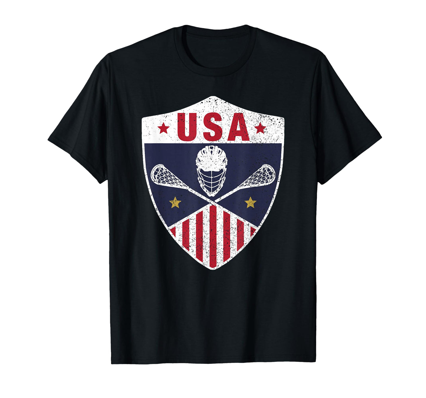 Retro America Lacrosse T-Shirt I Proud USA Lax Player Jersey T-Shirt