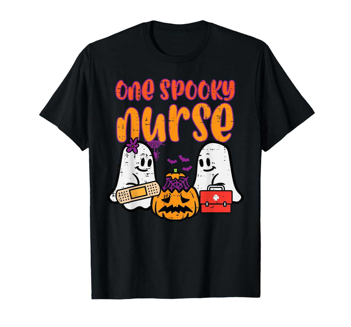 Ghosts One Spooky Nurse Halloween Nurse Fall Scrub RN Women T-Shirt