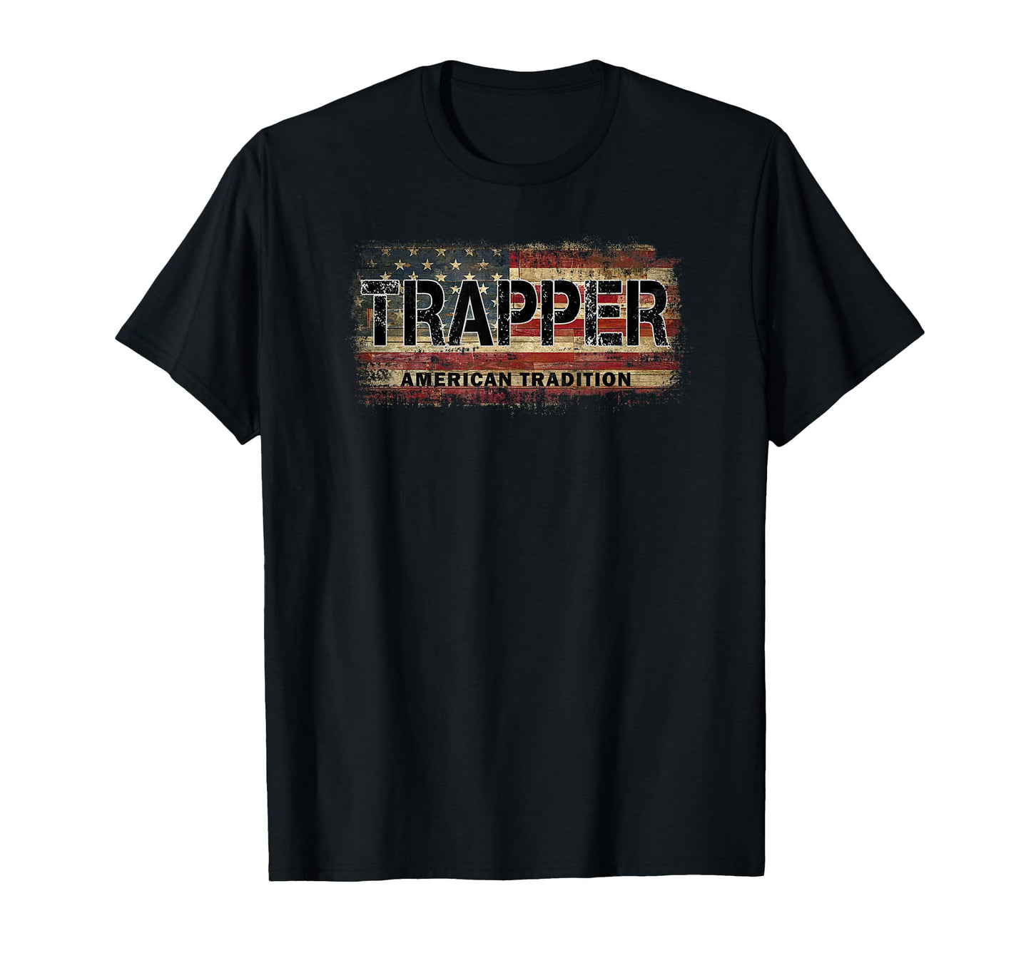 Vintage USA Flag Trapper Women Kids Men T-Shirt