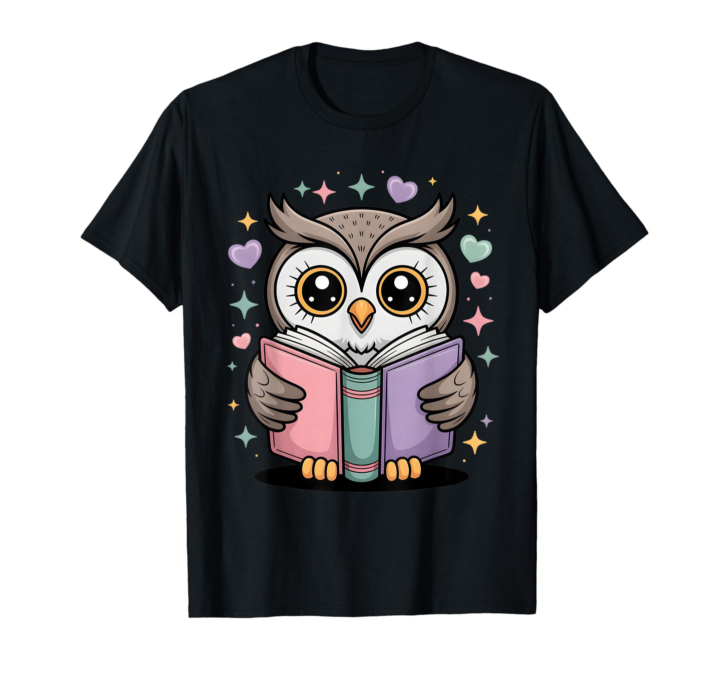 Cute Reading Owl Book Lover Teacher Librarian Bookworm T-Shirt