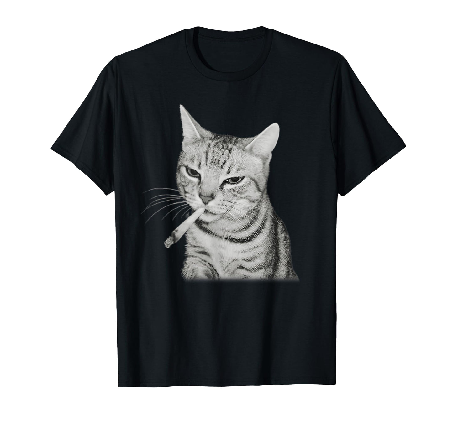 Cigarette Funny Retro Grumpy Smoking Cat Meme Brainrot T-Shirt