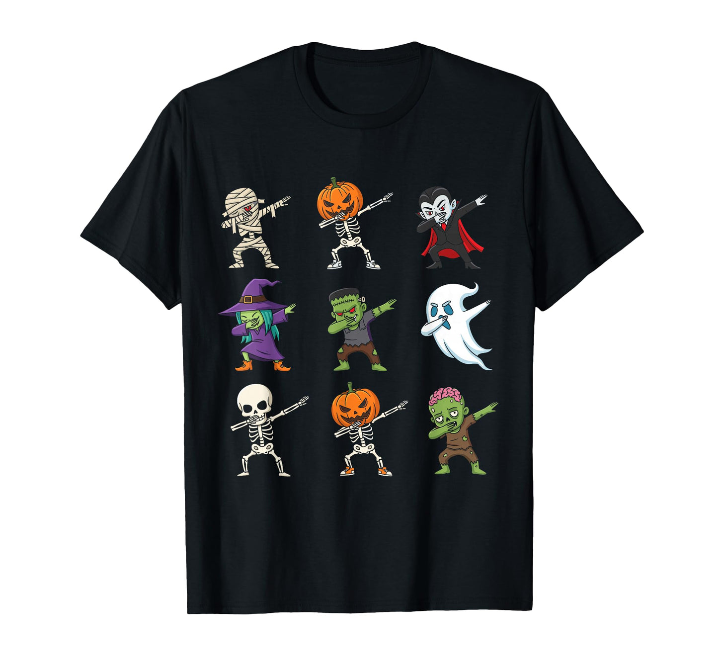 Dabbing Halloween Costumes Skeleton Zombie Pumpkin Mummy T-Shirt