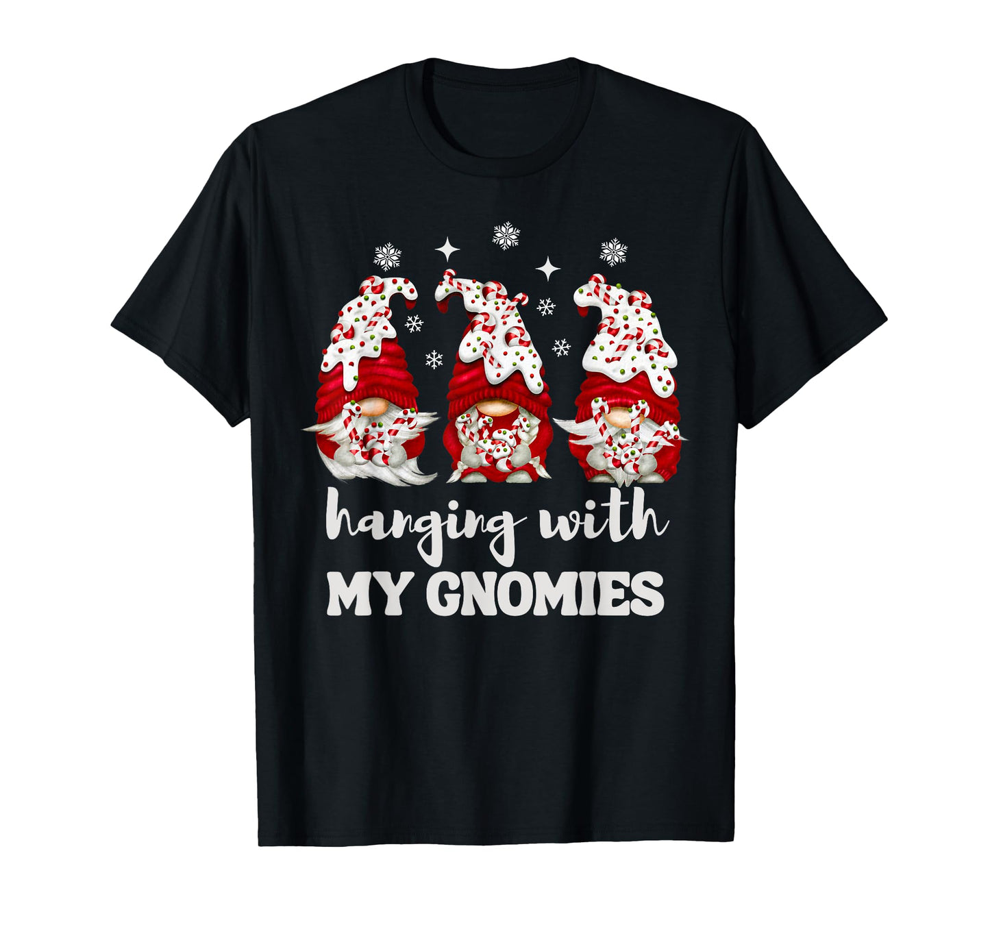 Christmas Hanging With My Gnomies Peppermint Xmas Gnome T-Shirt