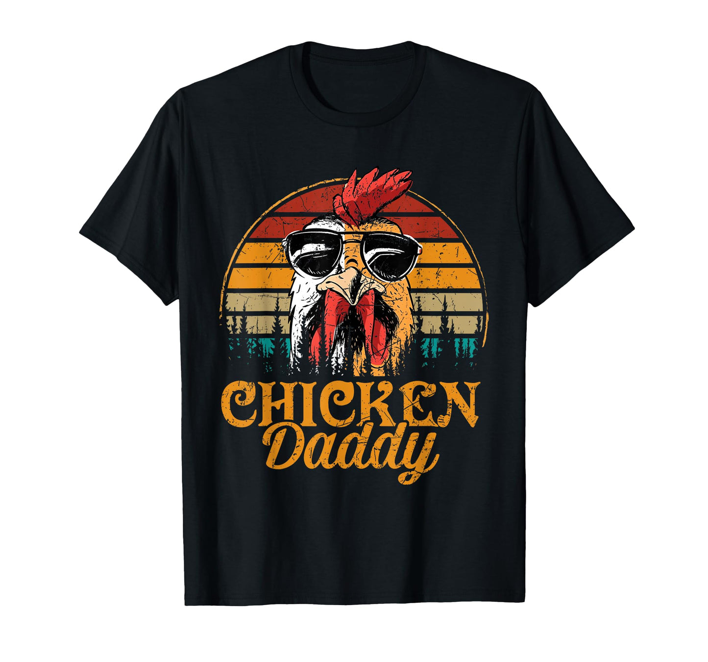 Chicken Daddy Vintage Poultry Farmer Funny Fathers Day Mens T-Shirt