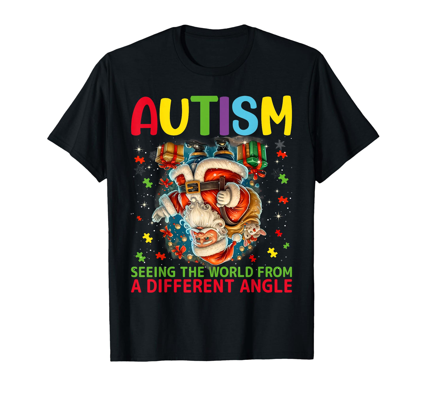 Autism Christmas Autistic Xmas Day Love Autism Awareness T-Shirt