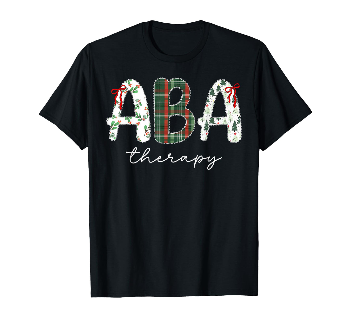 Behavior Analyst Coquette Bow ABA Therapy SPED Christmas T-Shirt