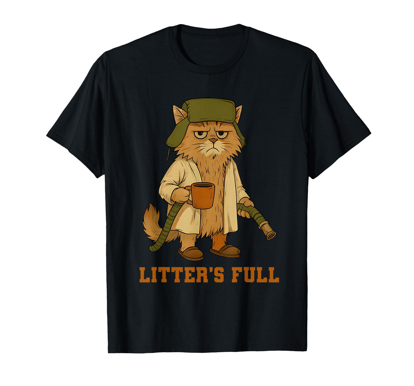 Hilarious Litter’s Full Funny Coffee Cat Lovers Christmas T-Shirt