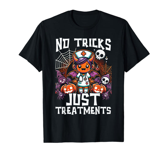Addiction Nurse Halloween Spooky Nursing Trick Or Treat T-Shirt