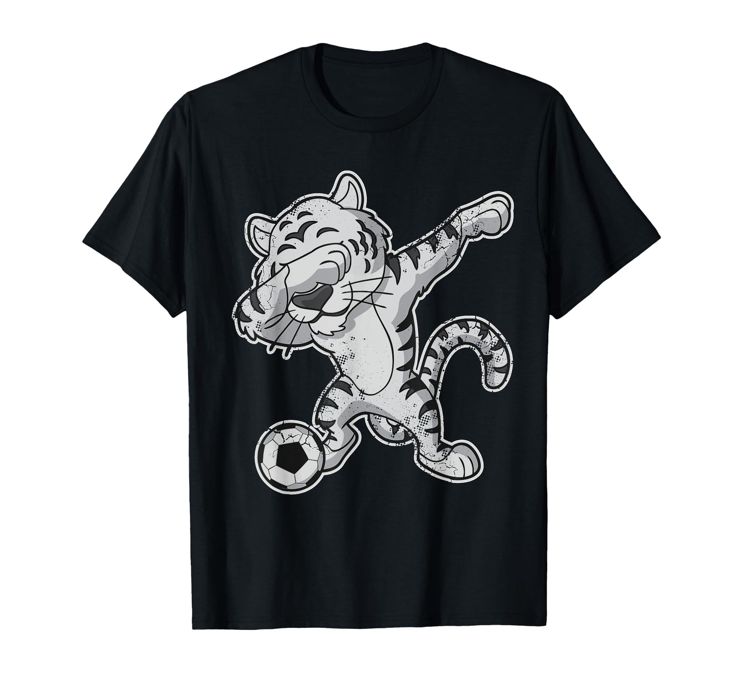 Dabbing White Tiger Soccer Team Player T-Shirt