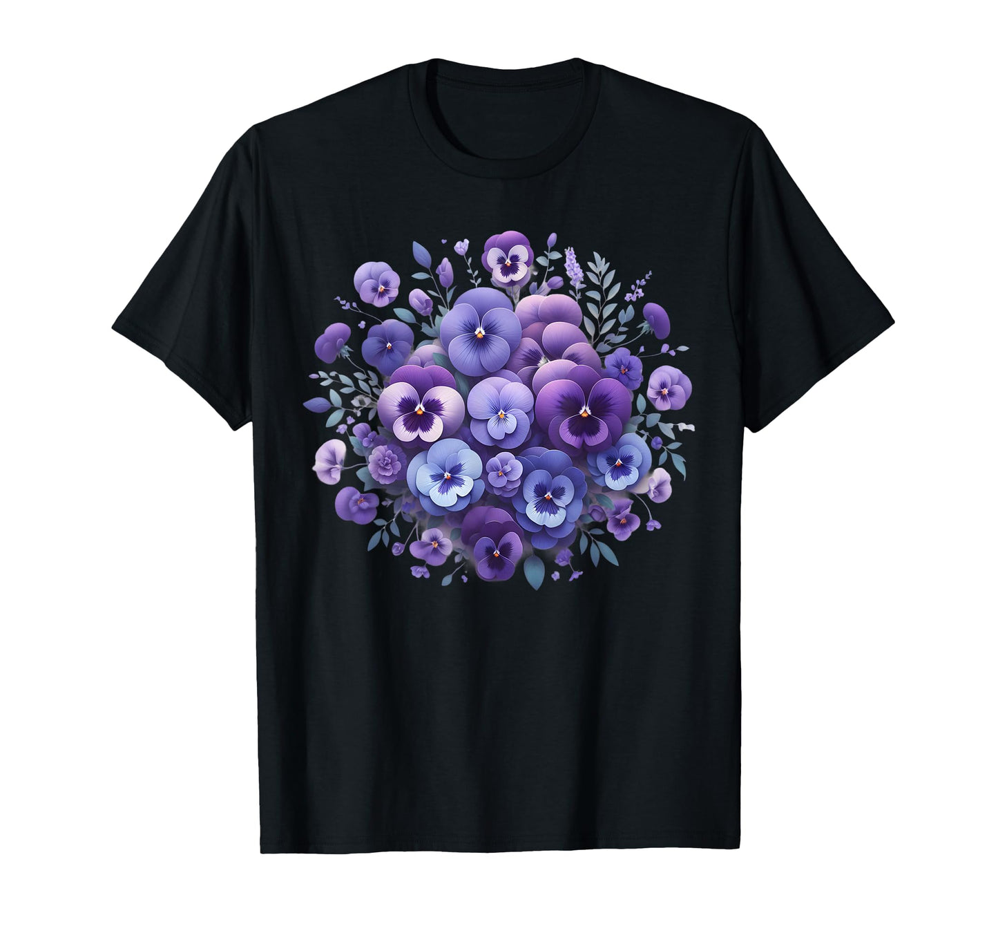 Alzheimer Purple Floral Pansy Dementia Alzheimer's Awareness T-Shirt
