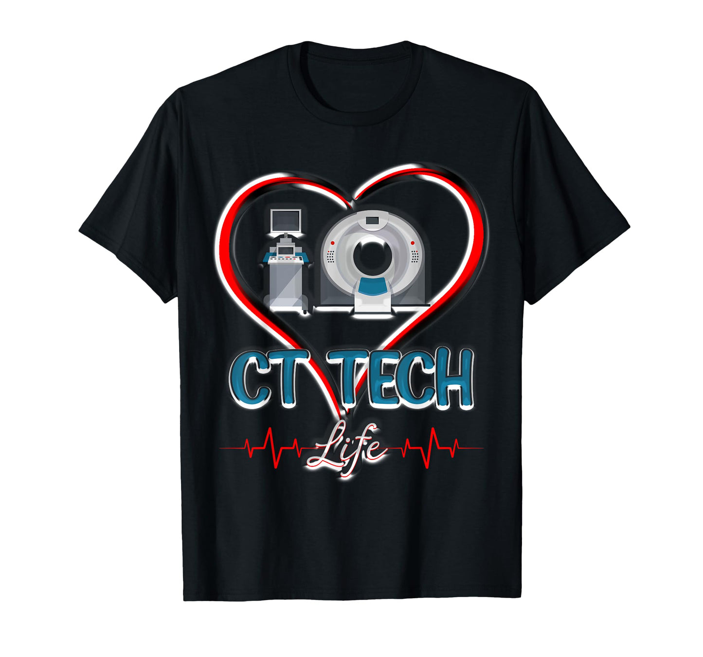 CT Tech Life Heart Funny Technologist T-Shirt