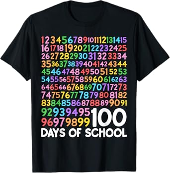 100th Day of School Teacher 100 Days of School Math Numbers T-Shirt