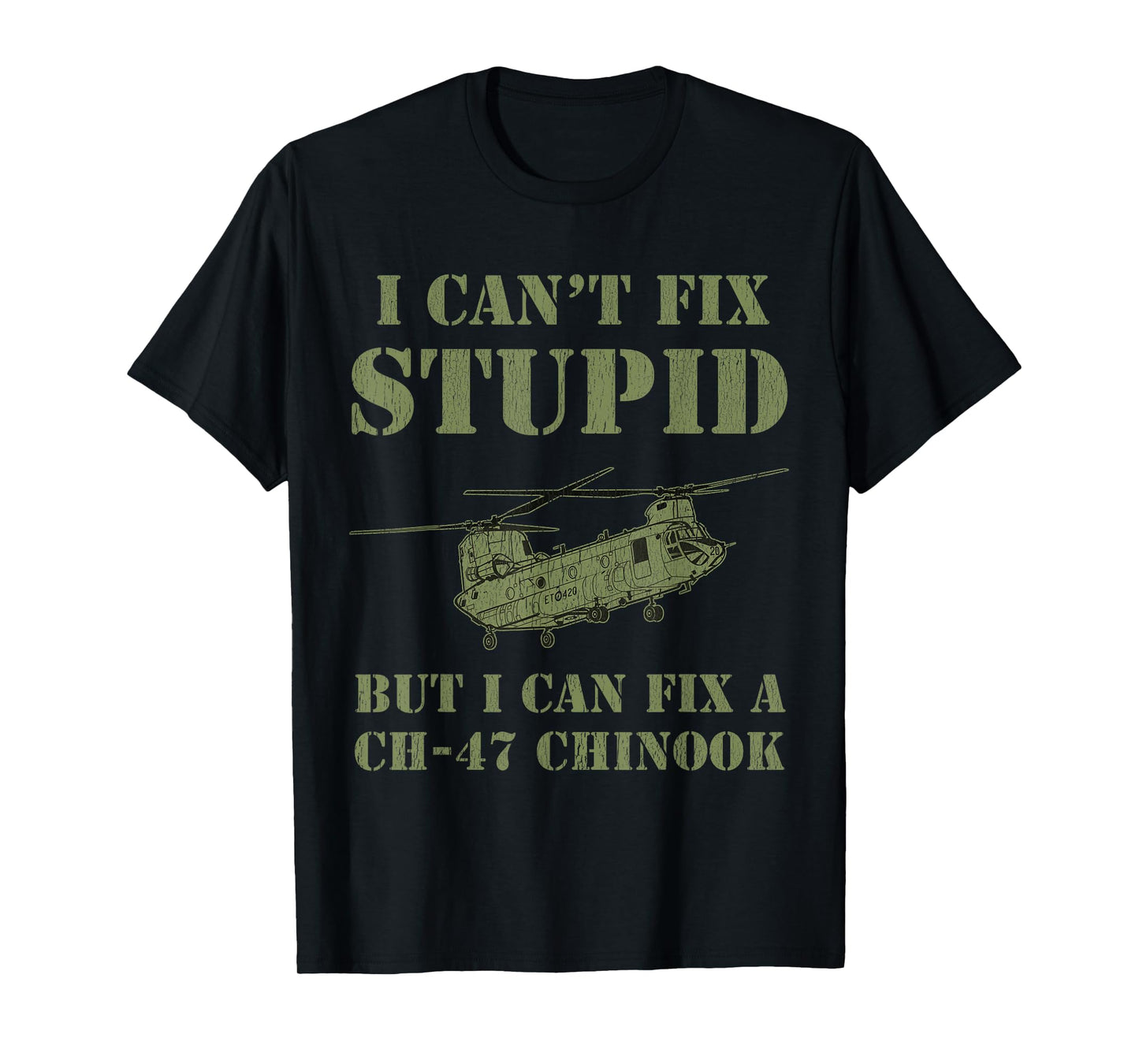 Chinook Helicopter Mechanic Funny Retired Veteran T-Shirt