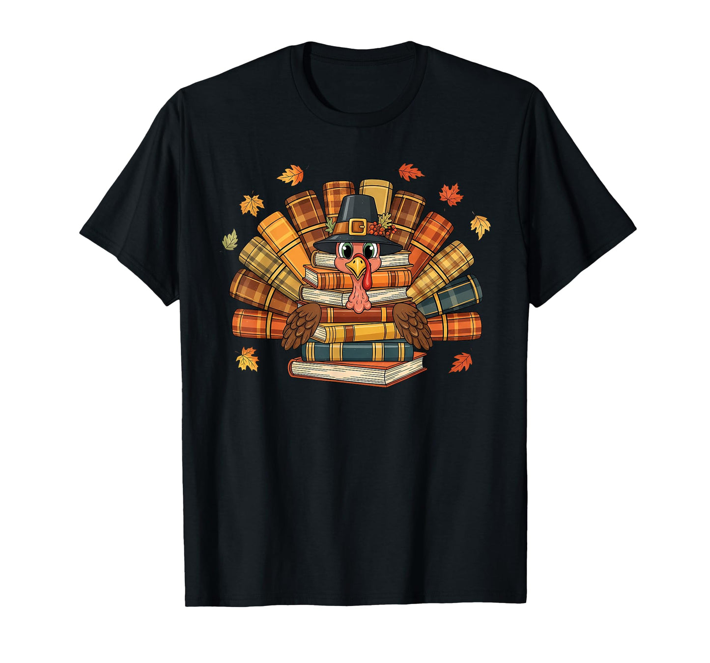 Thanksgiving Turkey Reading Book Fall Season Teacher Costume T-Shirt