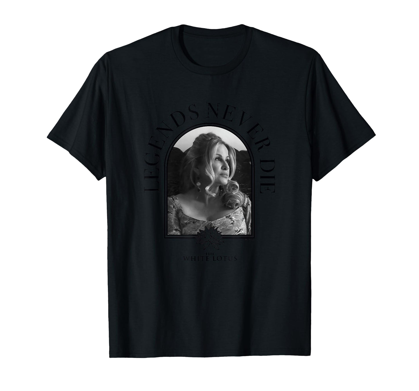 The White Lotus Black & White Tanya Legends Never Die Frame T-Shirt