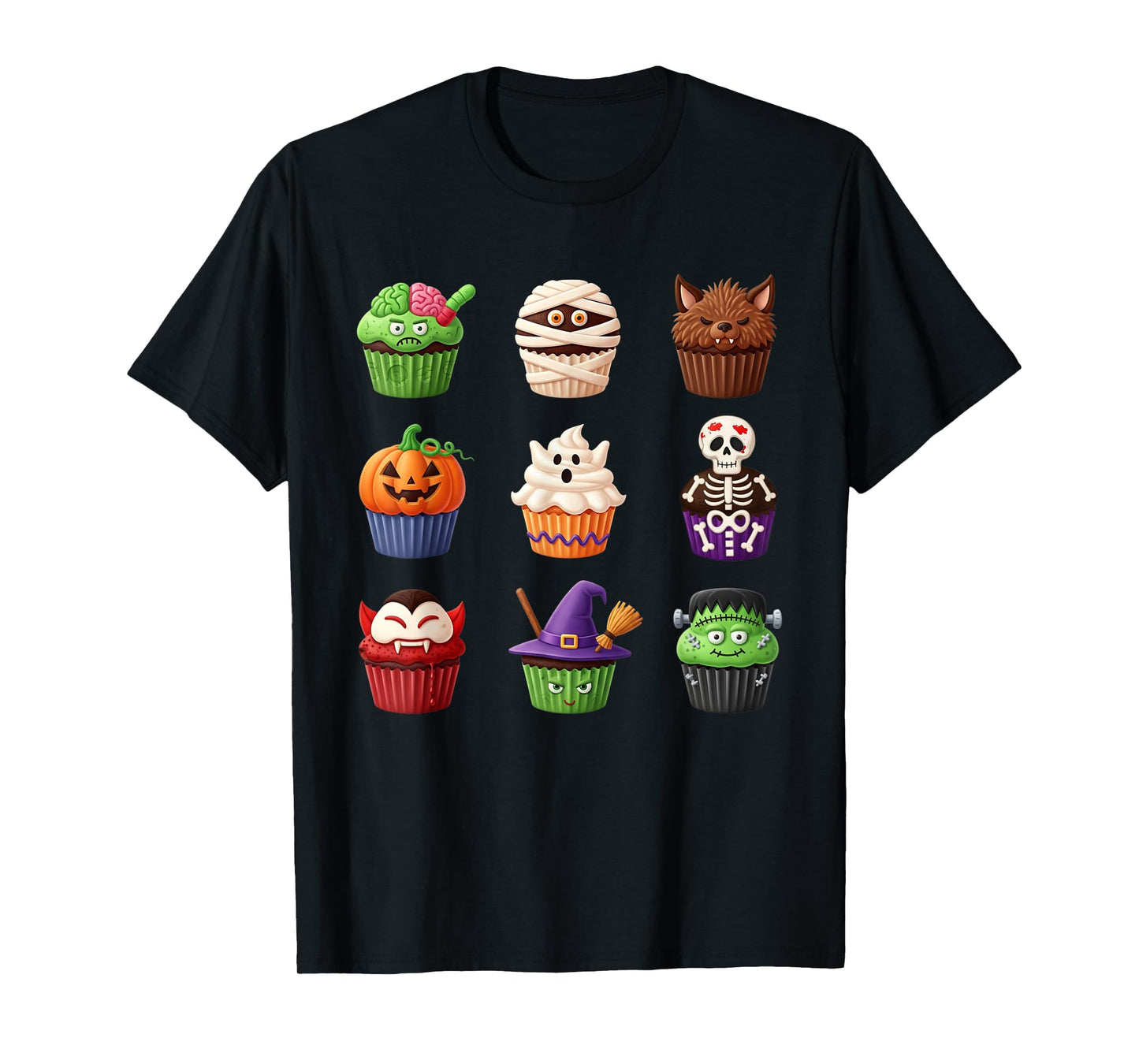 Cute Halloween Bakery Cupcake Dessert Men Women Boy Girls T-Shirt