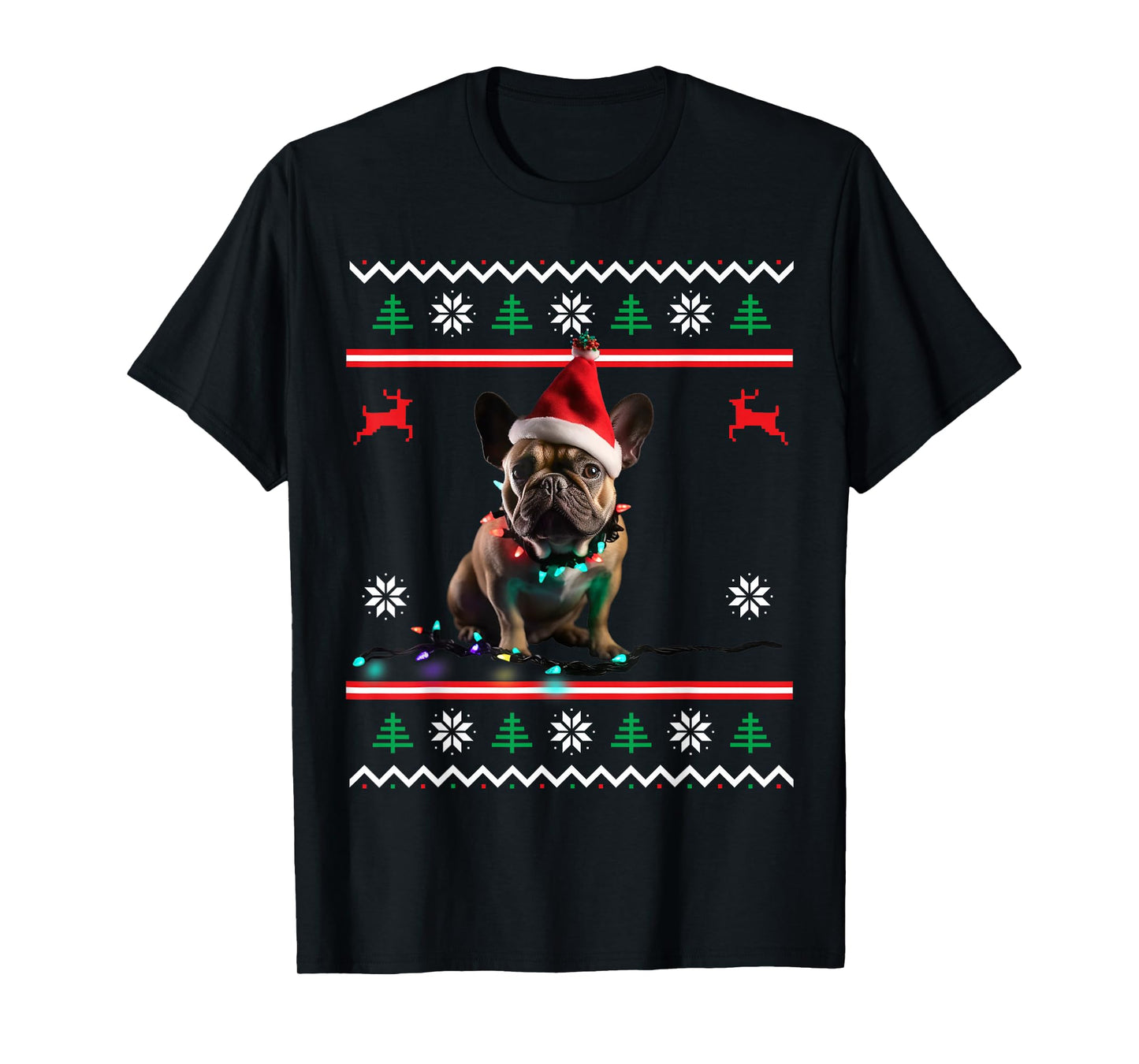 Frenchie Dog Ugly Christmas T-Shirt
