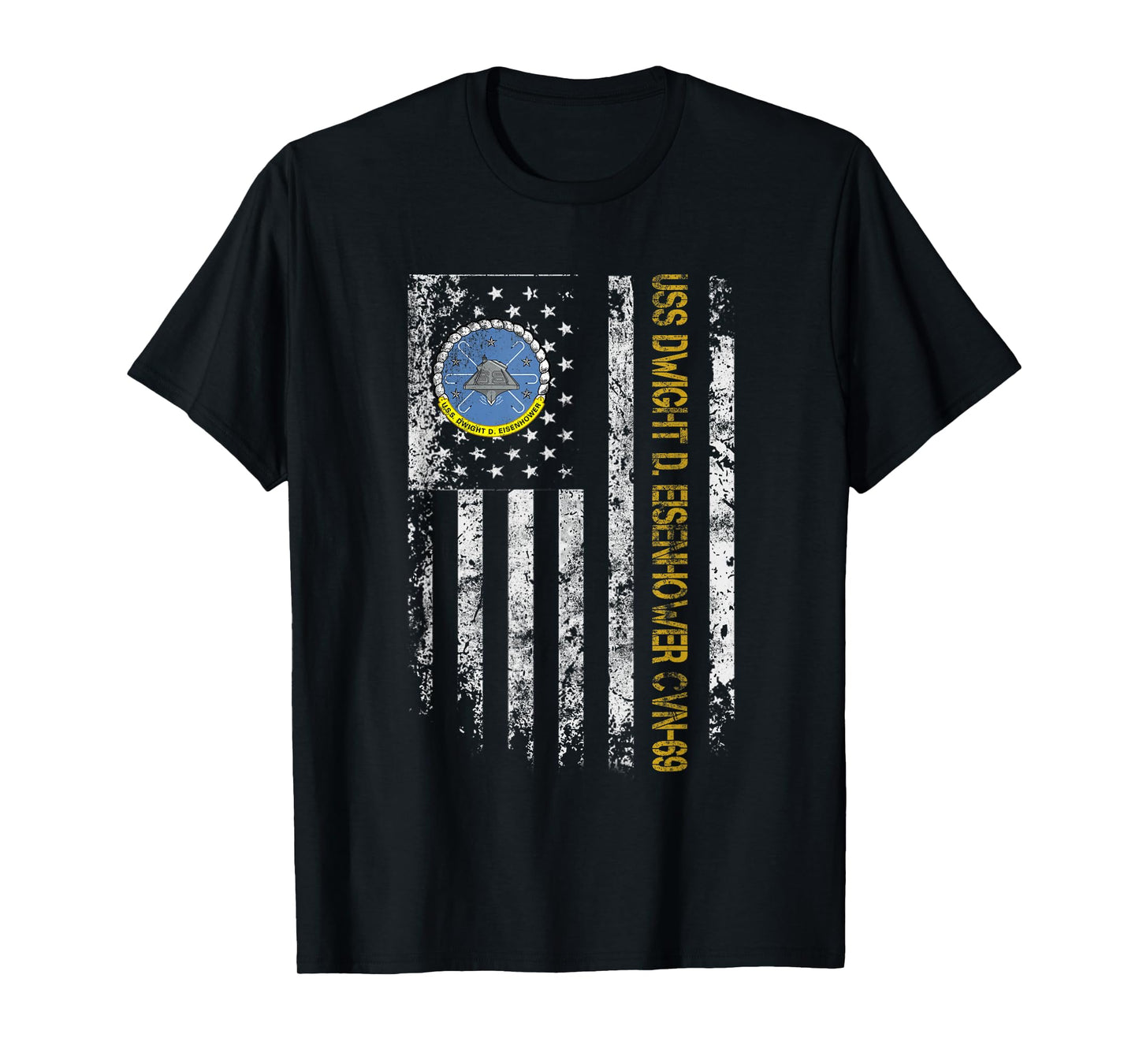USS Dwight Eisenhower CVN-69 Aircraft Carrier Veteran Flag T-Shirt