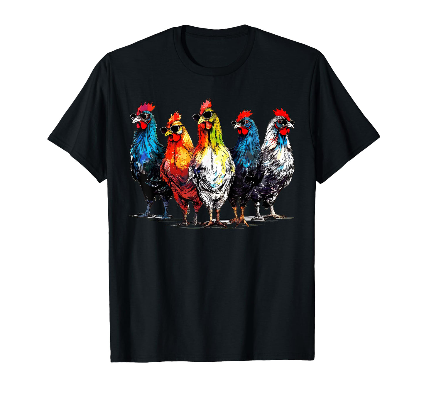 Cool Rooster Wearing Sunglasses Farmer Retro Farm Animals T-Shirt