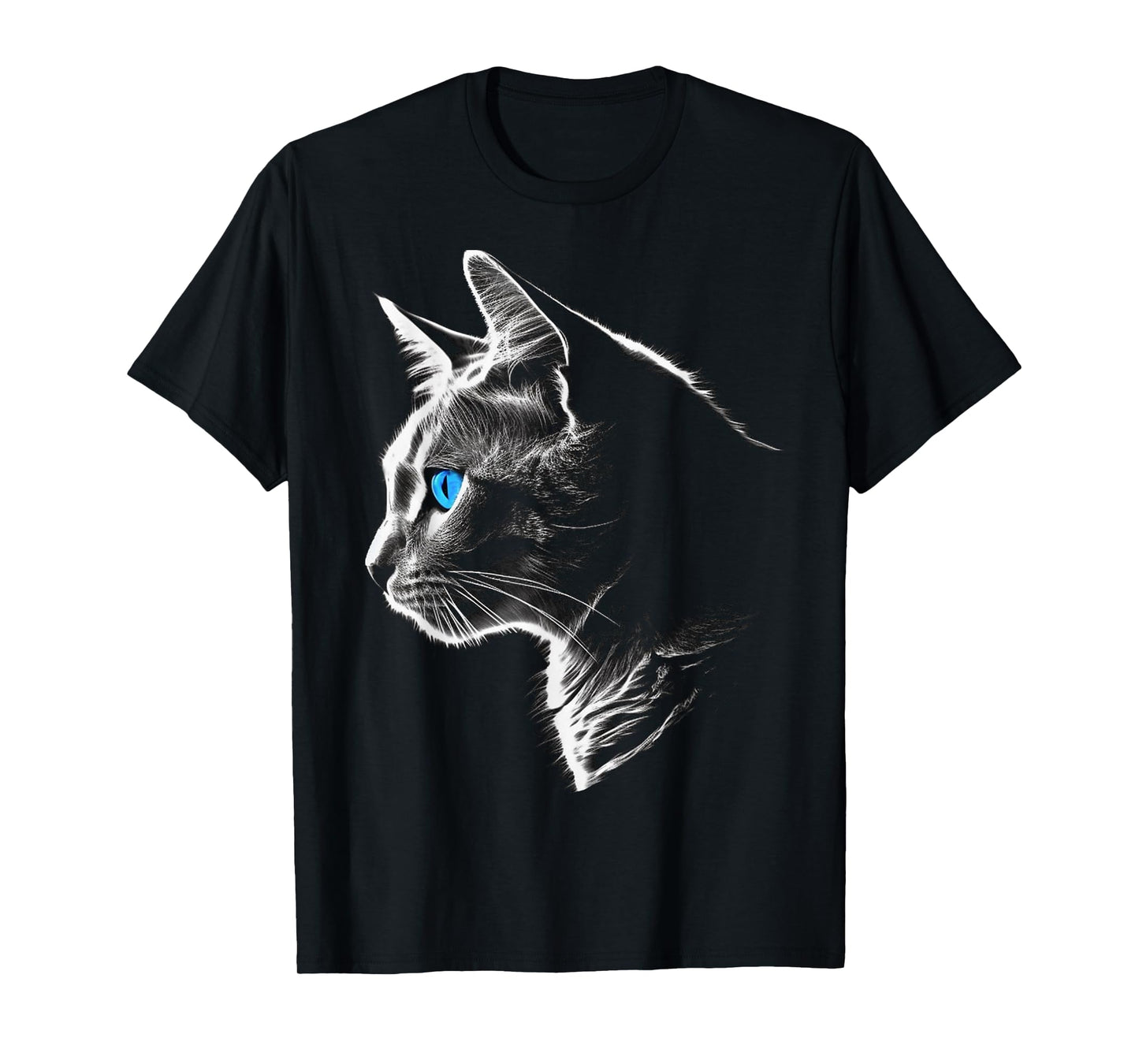 Cat Blue Eyes - Pet Animal Art Cat T-Shirt for Men Women Kids