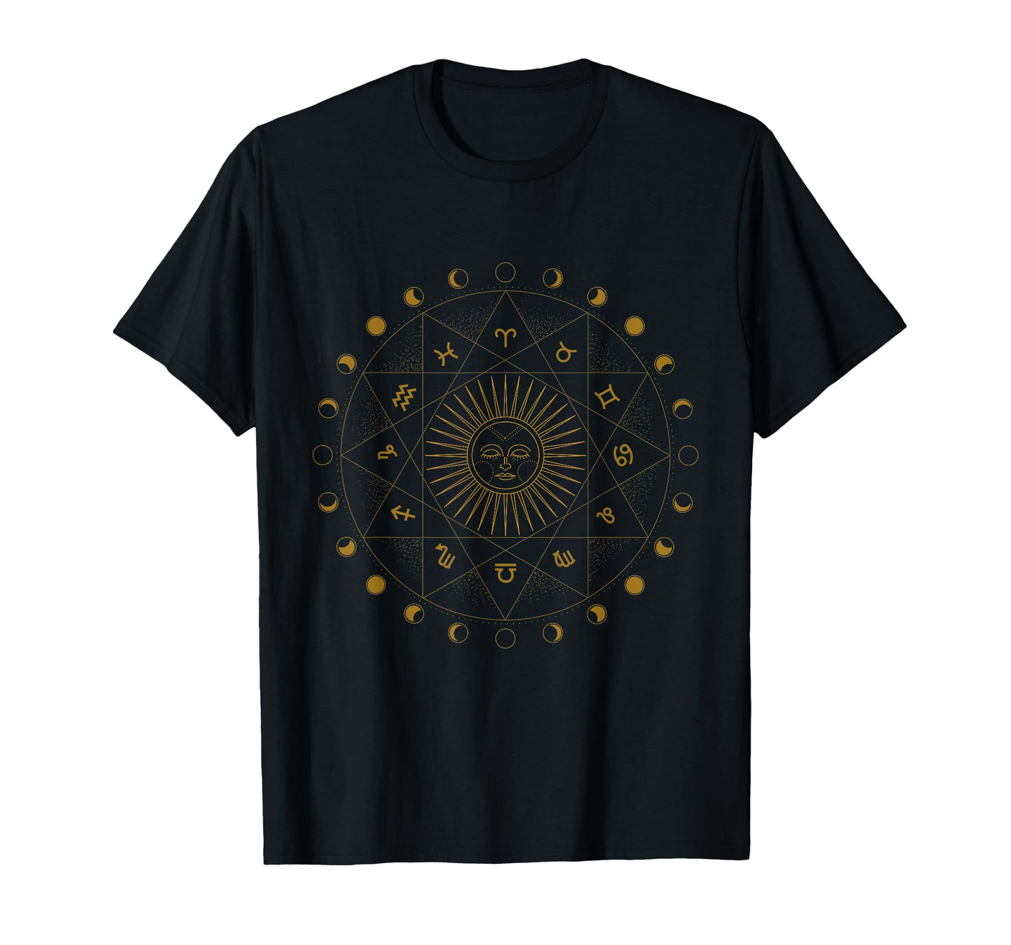Boho Astrology Horoscope & Sun with Face T-Shirt