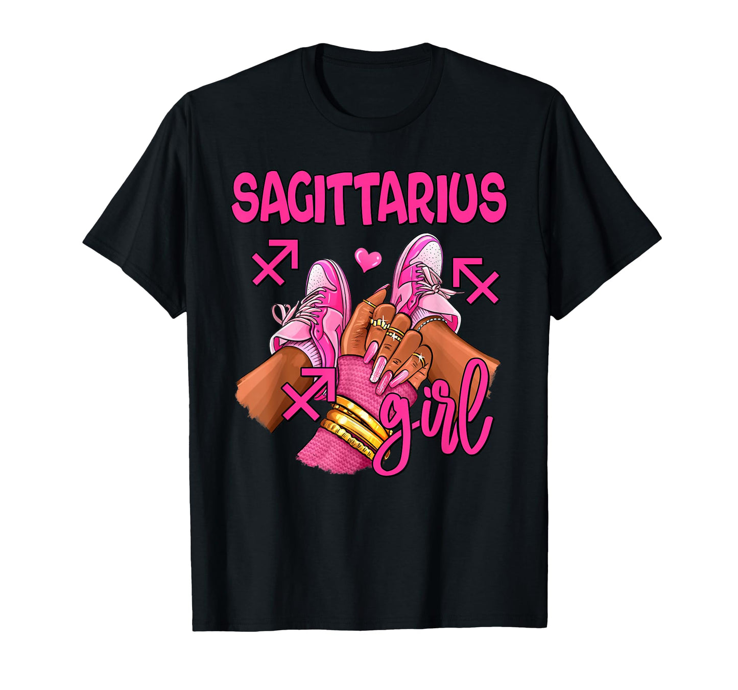 Sagittarius Girl Birthday Queen Women Sneakers Zodiac Sign T-Shirt