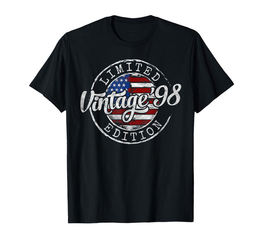 Vintage 1998 27th Birthday Gifts for Men Women 27 Year Old T-Shirt
