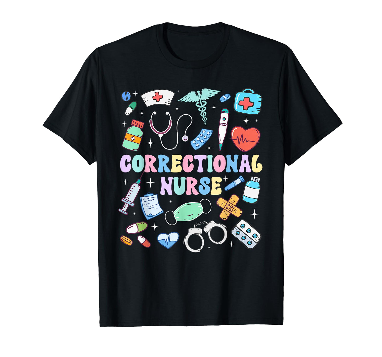 Correctional Nurse Groovy Prison Nurse Corrections Nursing T-Shirt