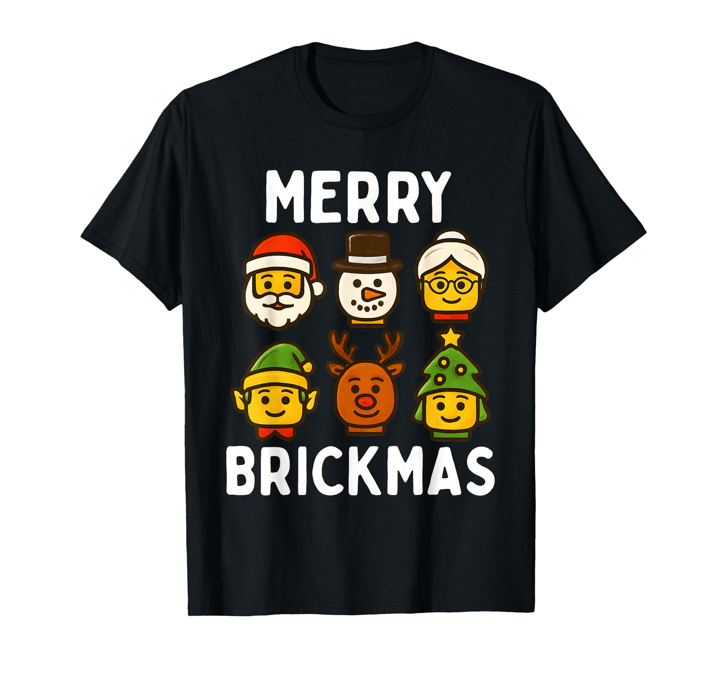 Christmas Building Brick Santa Elf Merry Xmas Boys Kids T-Shirt