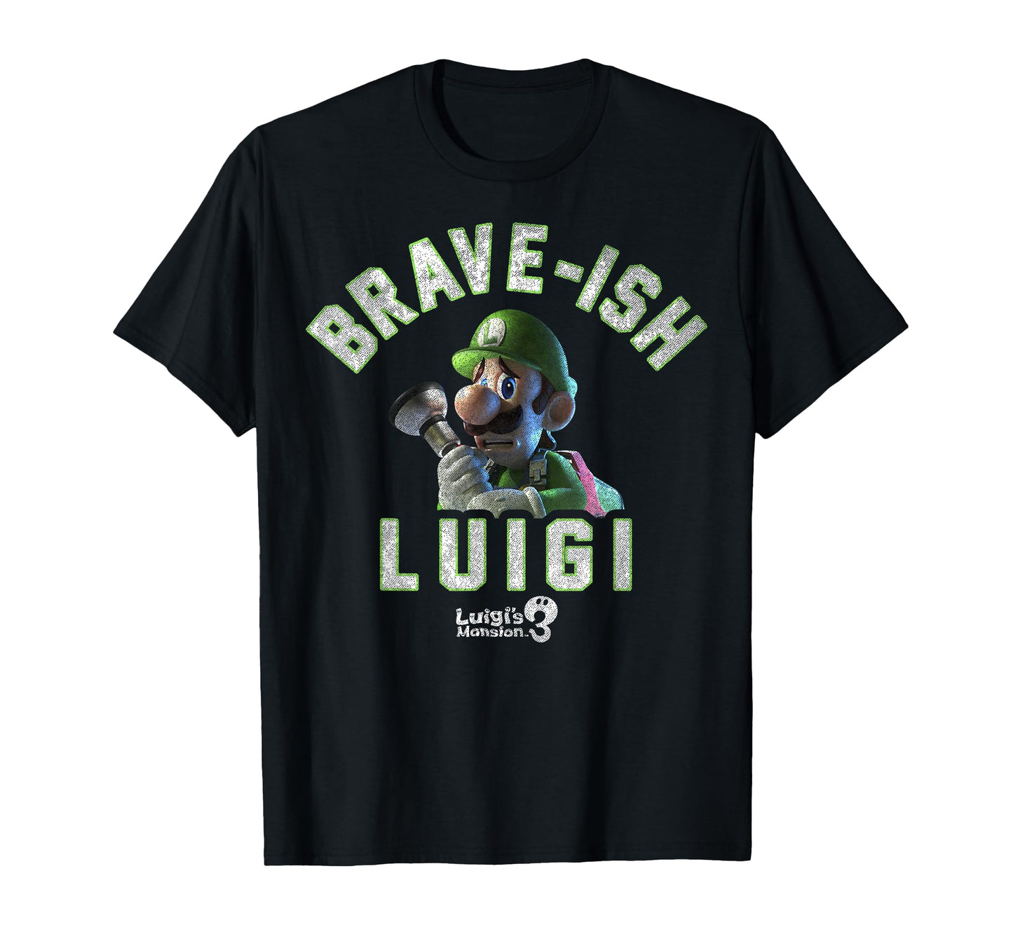 Luigi's Mansion 3 Brave-ish Luigi Portrait T-Shirt
