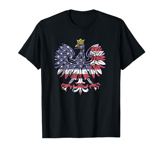 Polish Eagle American Flag Polish Roots Dyngus Day T-Shirt