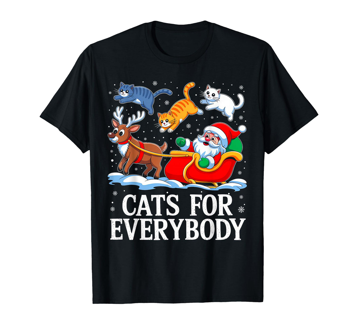 Cats for Everybody Christmas Cat Santa Xmas Family Men Women T-Shirt
