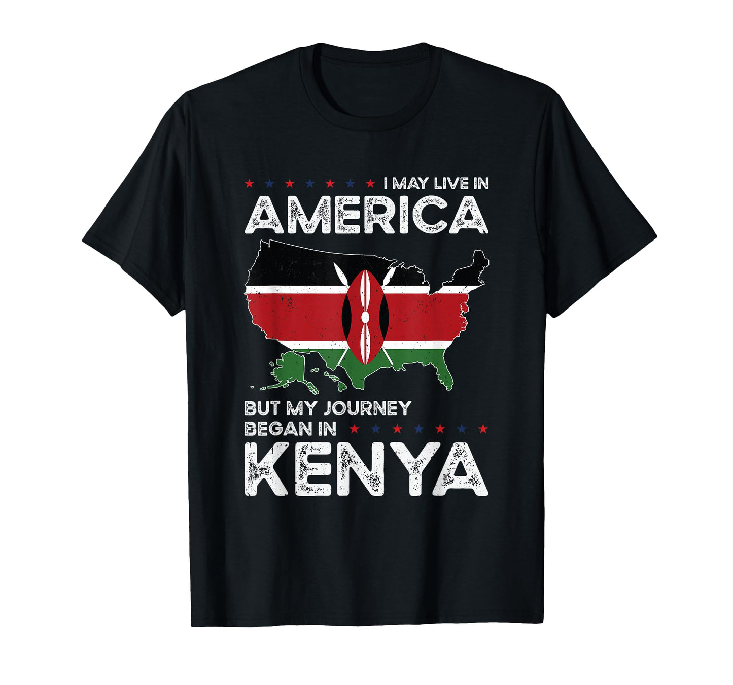 Kenyan American Patriot USA Grown Kenya US Flag T-Shirt