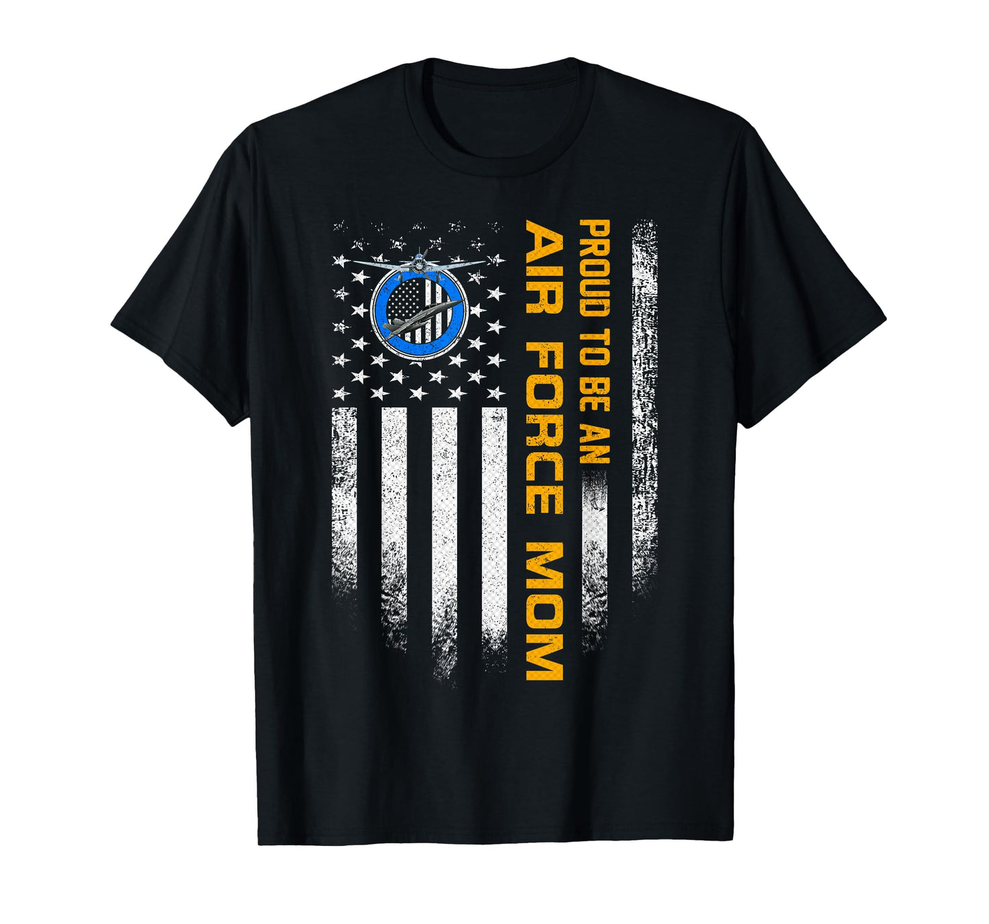 Vintage USA American Flag Proud To Be An Air Force Mom Funny T-Shirt for Women Men