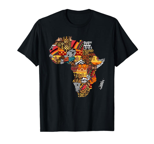 African Native Pride Funny Africa Map Heritage Pattern Gift T-Shirt Small