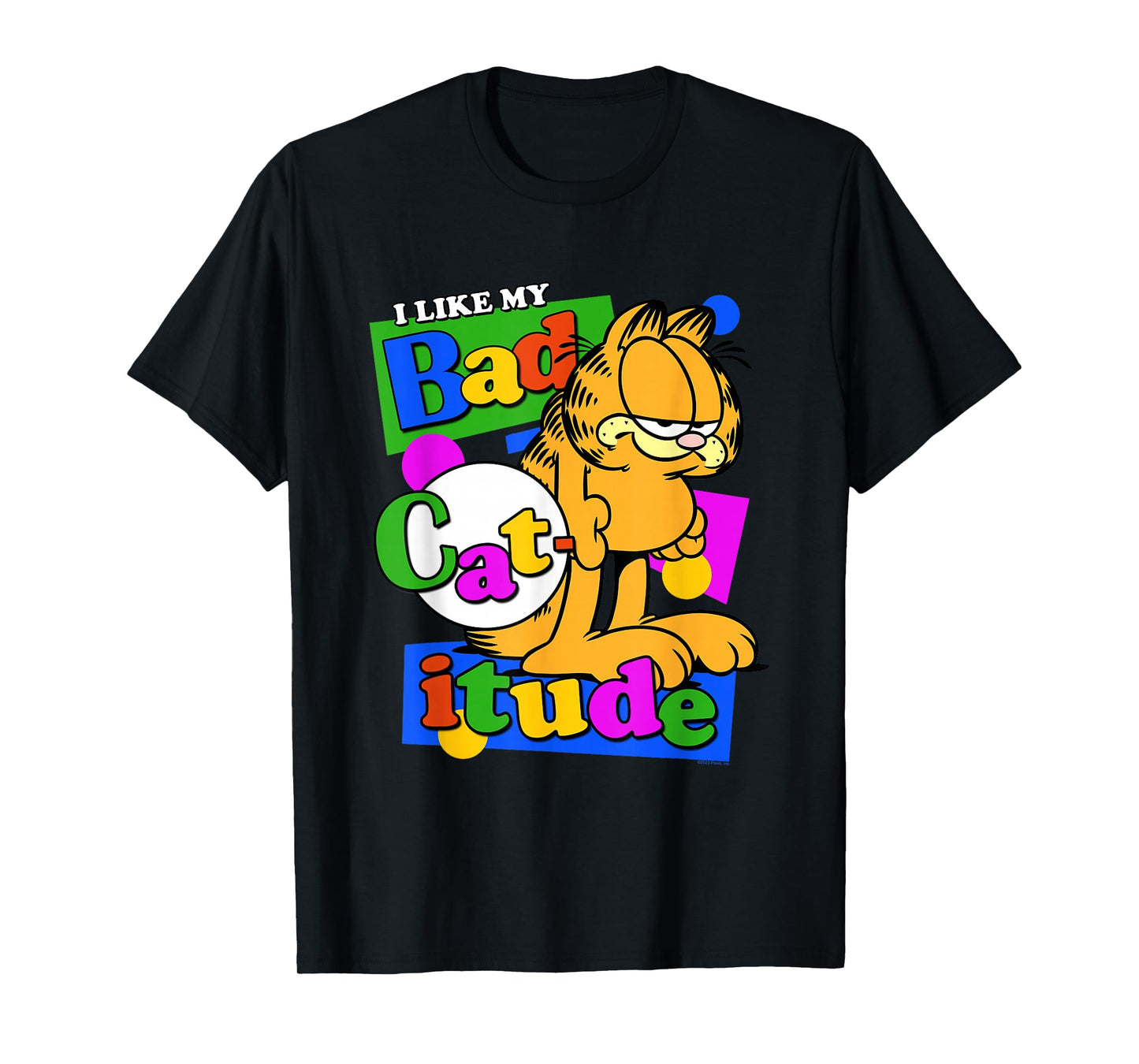 Garfield I Like My Bad Catitude Retro Cartoon Cat T-Shirt
