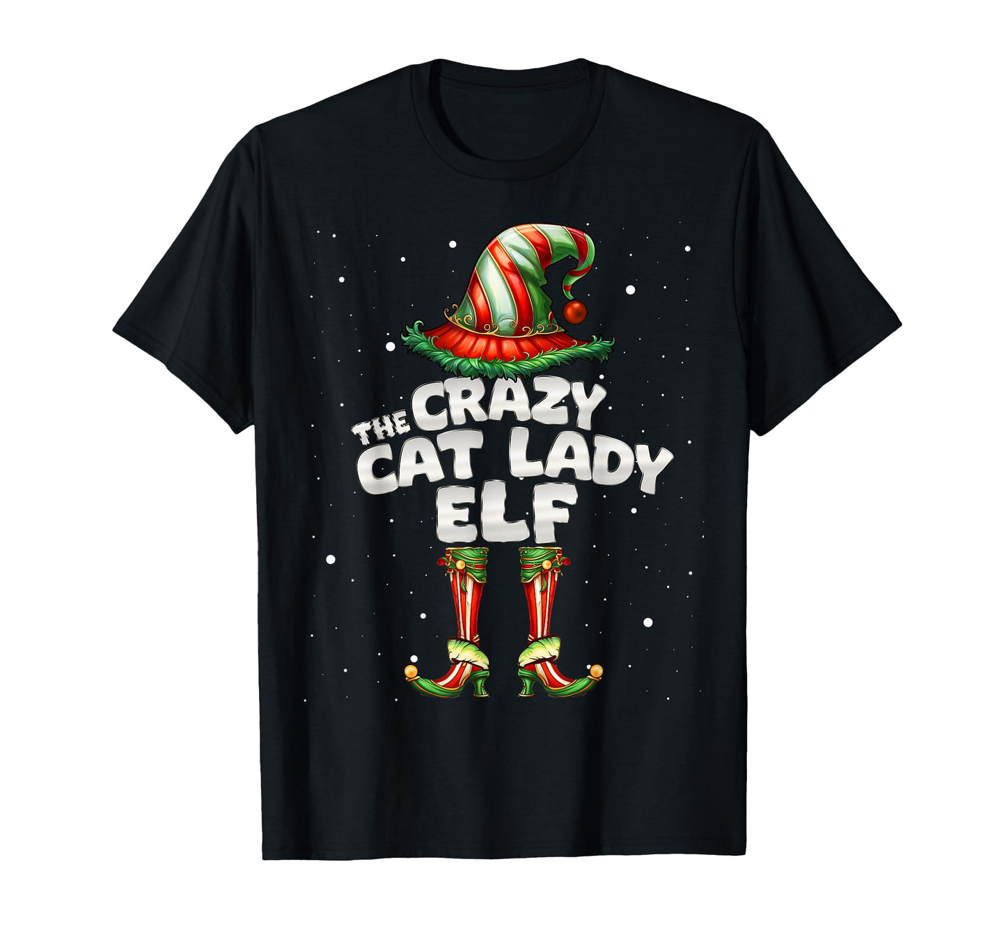 The Crazy Cat Lady Elf Family Matching Group Christmas T-Shirt