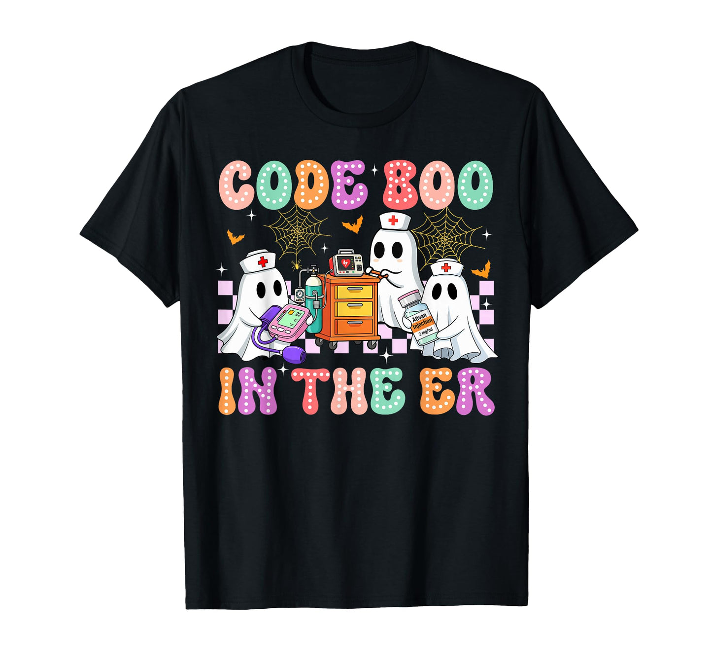 Code Boo In The ER Nurse Ghost Halloween Costume Nursing T-Shirt