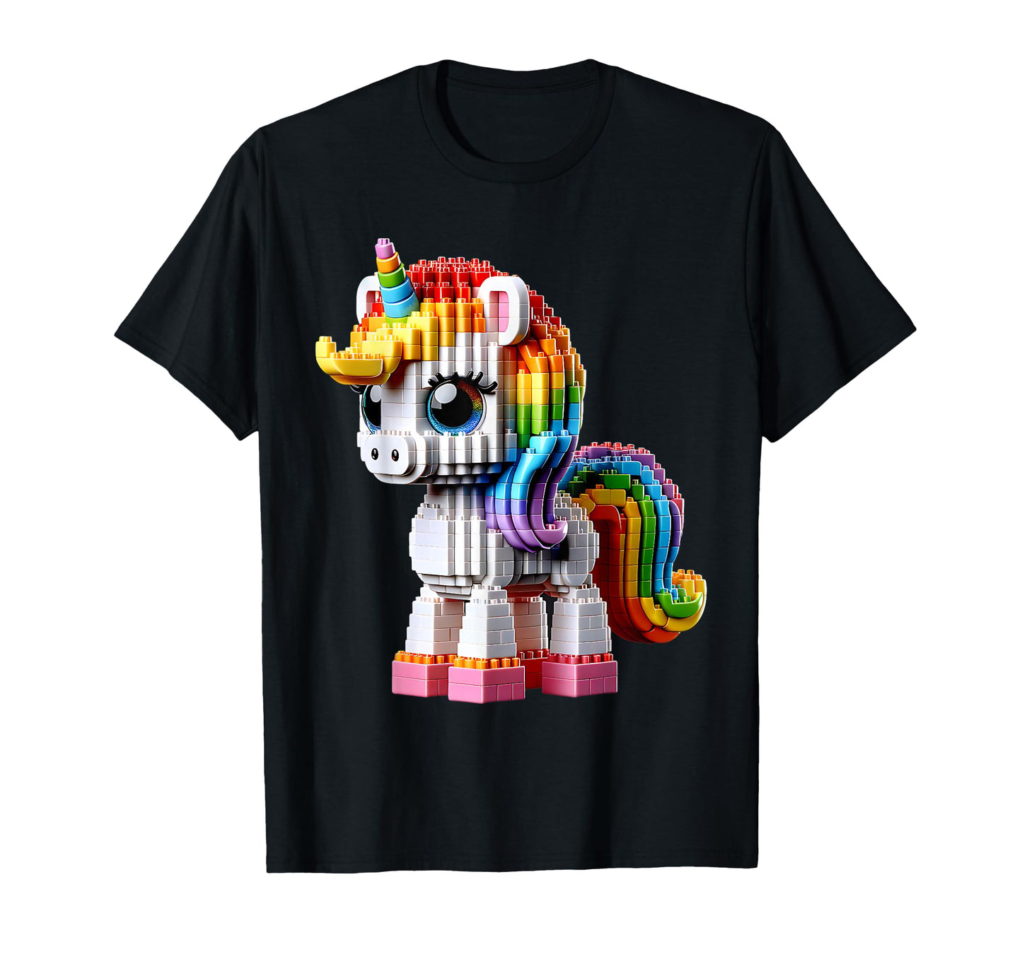 Unicorn Master Builder Bricks Art Block Building Girls T-Shirt