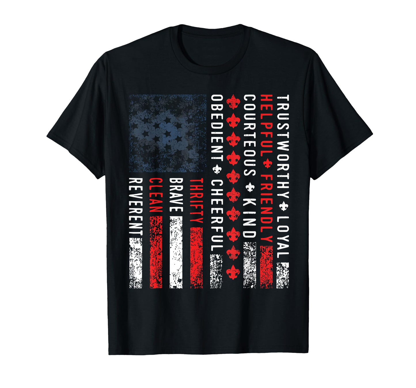 Scouting Law Vintage US America Flag Scouting T-Shirt