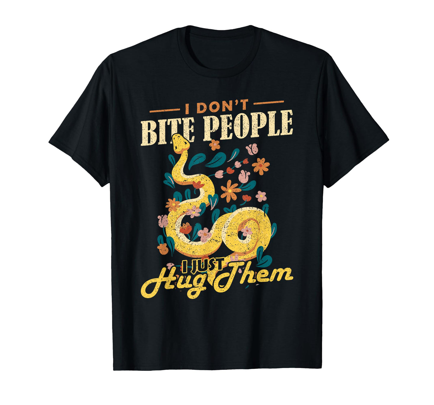Reptile I Dont Bite People Banana Ball Python T-Shirt