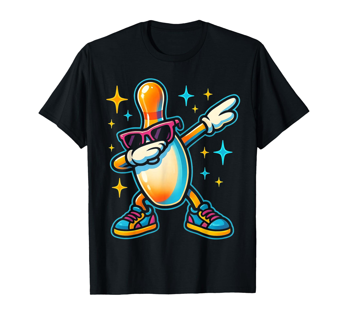 Bowling Pin Dabbing Sunglasses Bowler Player Kids Boys Men T-Shirt