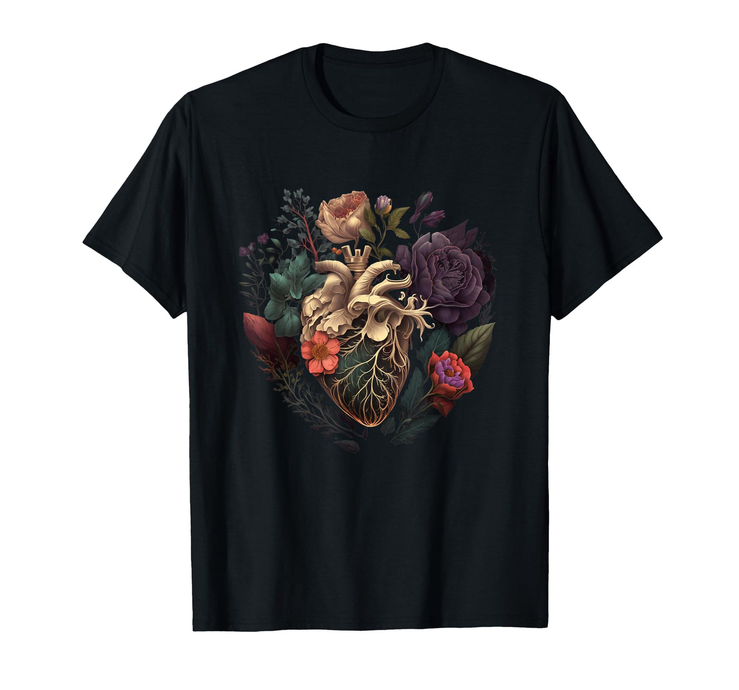 Anatomical Heart and Flowers for Your Love T-Shirt