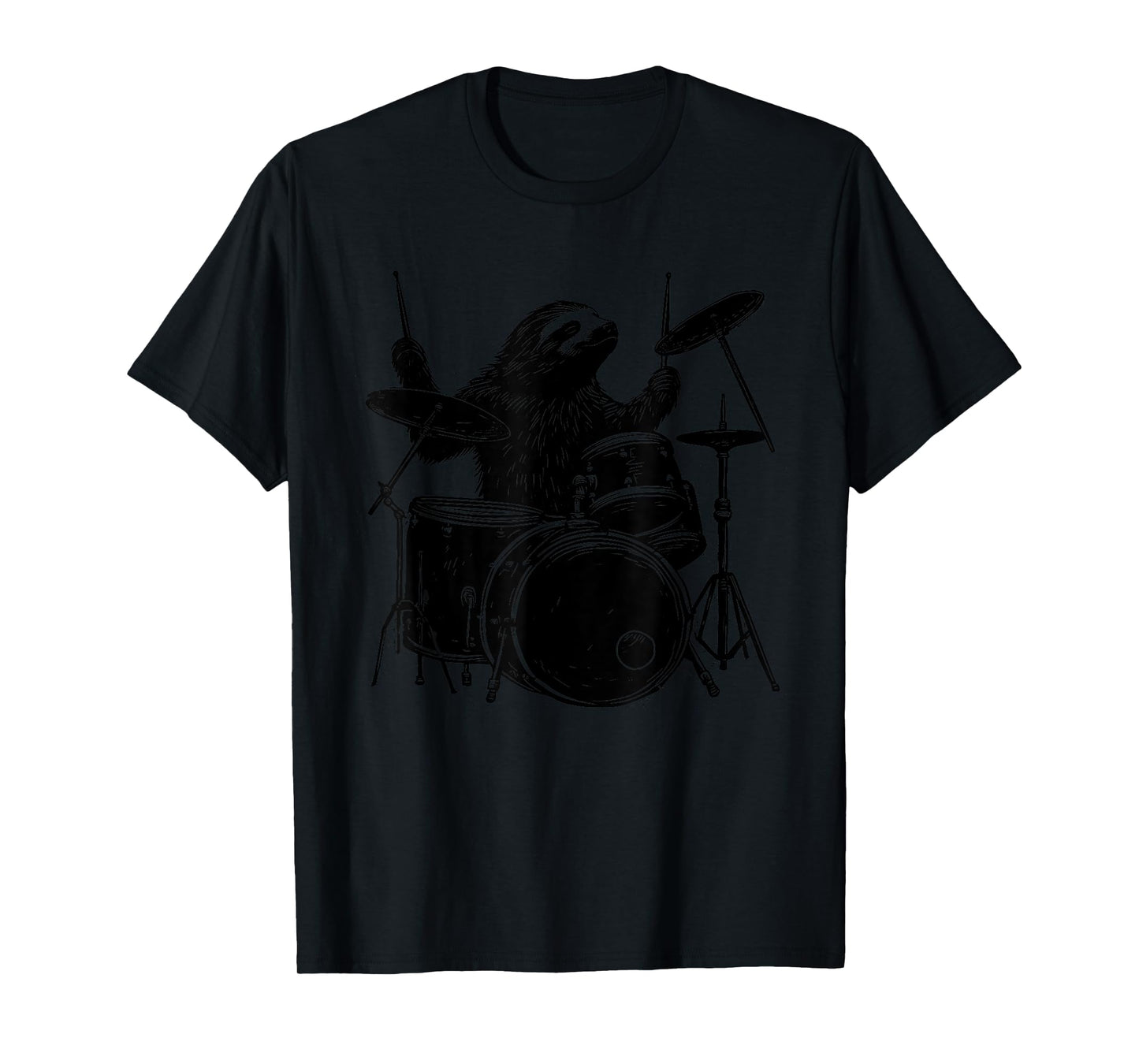 Sloth Playing Drums Funny Drumming Animal Drummer T-Shirt