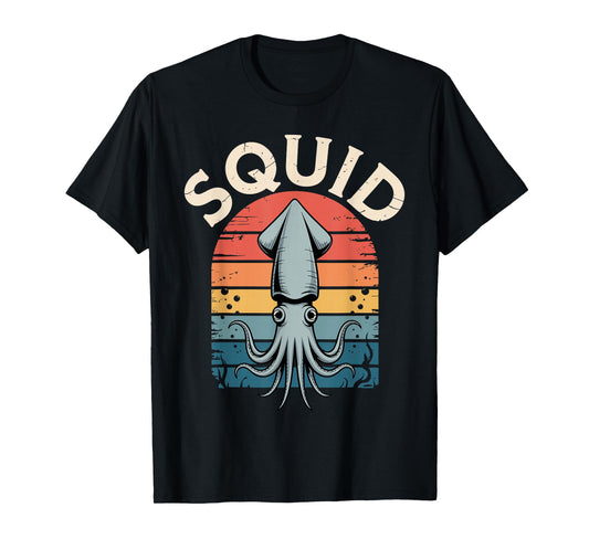 Cool Squid Art for Men Women Kids Giant Octopus Squid Lover T-Shirt