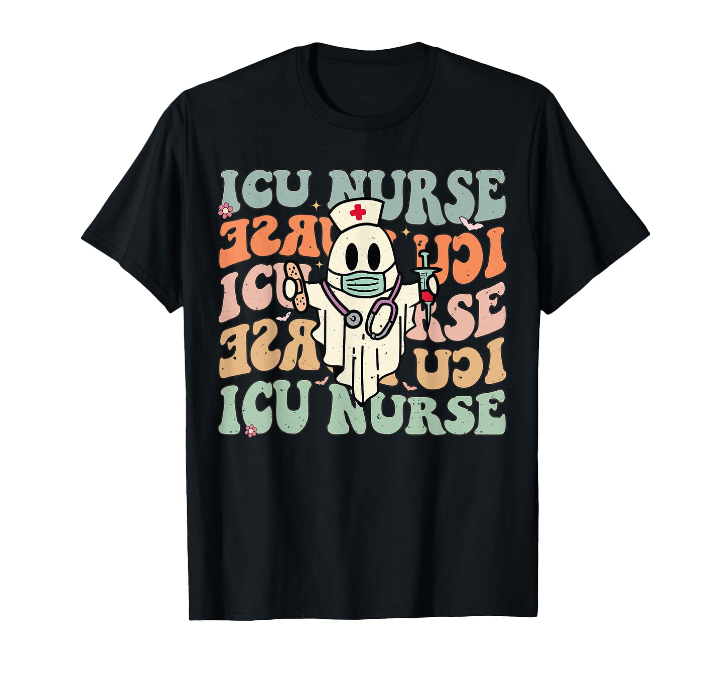 Critical Care Nurse ICU Neonatal Groovy Halloween Nursing T-Shirt