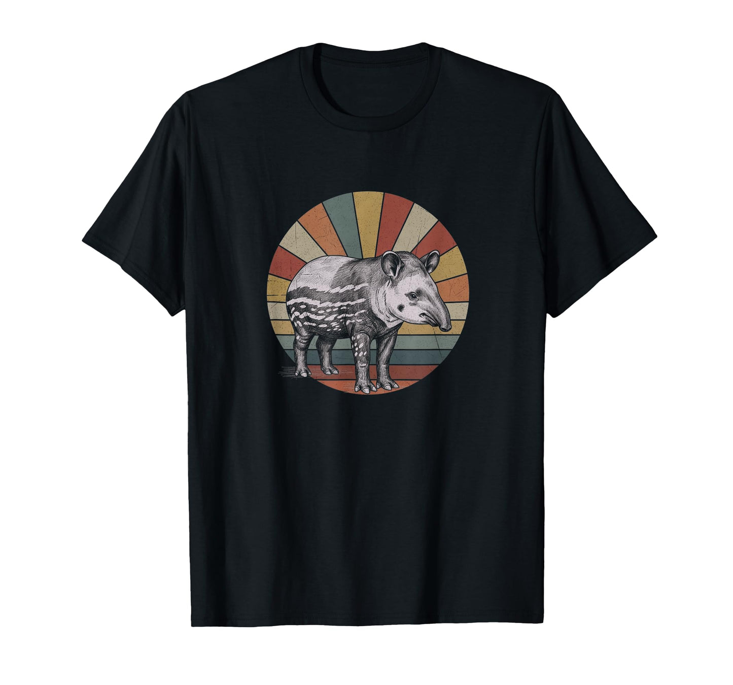 Retro Tapir Drawing Art Design T-Shirt
