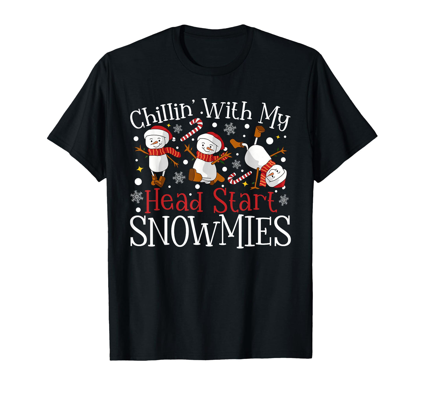 Chillin' With My Head Start Snowmies Teacher Christmas Kids T-Shirt