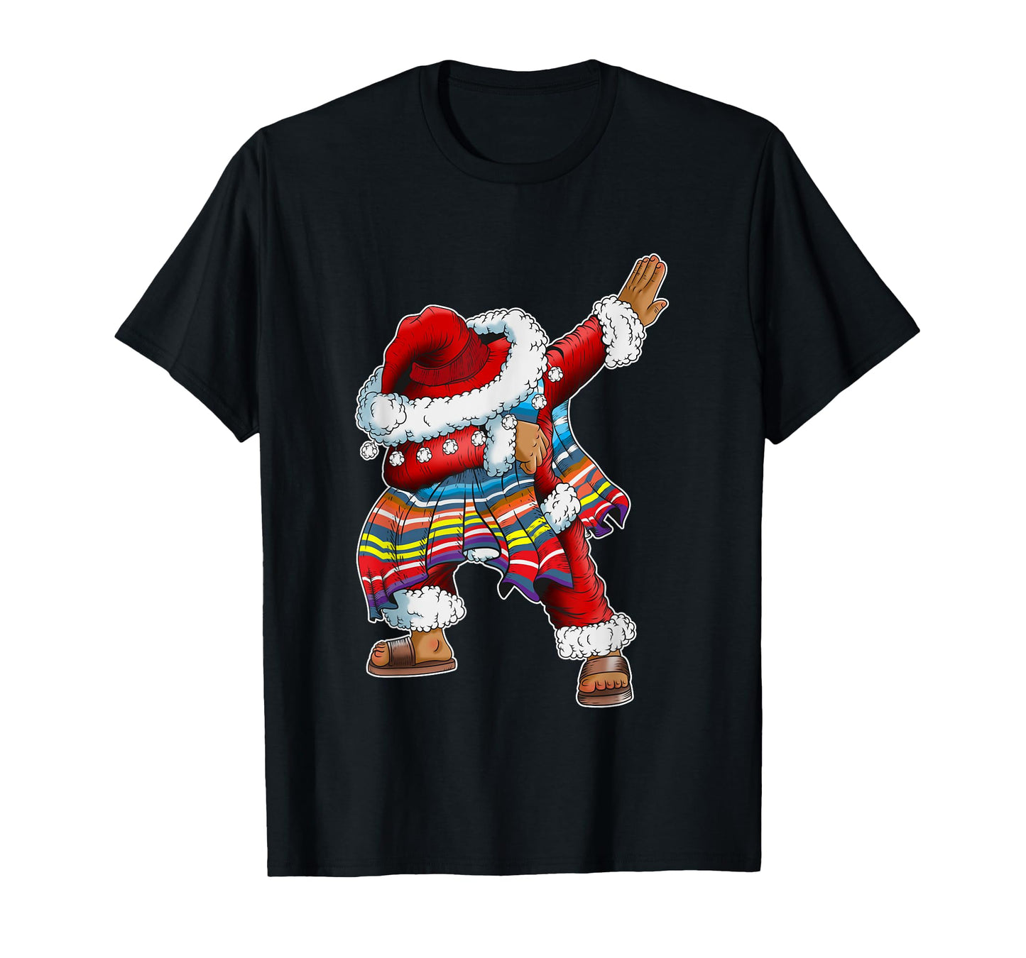 Dab Santa Claus With Mexican Poncho Is Dabbing T-Shirt